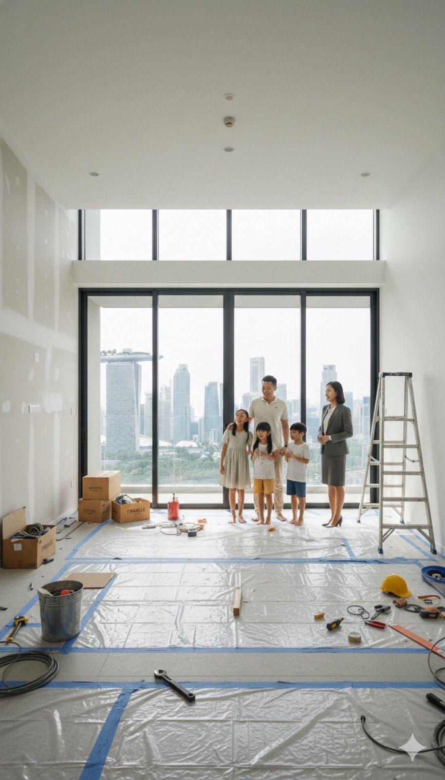 Family moving into new home in Singapore